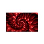 Red Glossy Fractal Spiral Sticker (Rectangular)