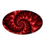 Red Glossy Fractal Spiral Magnet (Oval)