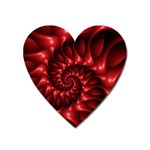 Red Glossy Fractal Spiral Magnet (Heart)