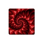 Red Glossy Fractal Spiral Magnet (Square)