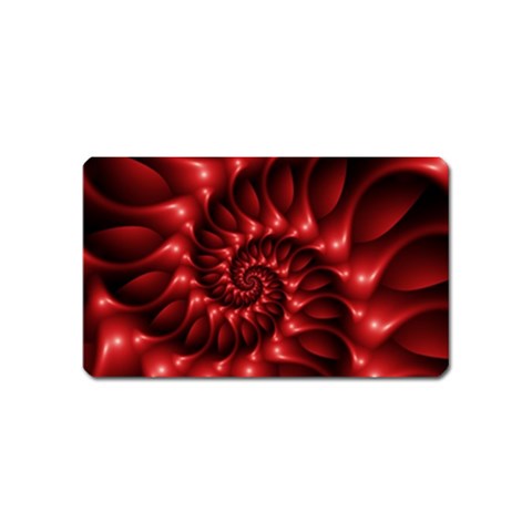 Red Glossy Fractal Spiral Magnet (Name Card) from ArtsNow.com Front