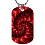 Red Glossy Fractal Spiral Dog Tag (One Side)