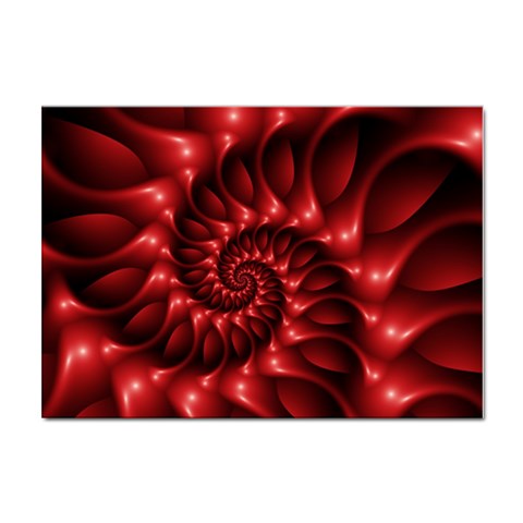 Red Glossy Fractal Spiral Sticker A4 (10 pack) from ArtsNow.com Front
