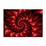 Red Glossy Fractal Spiral Sticker A4 (100 pack)