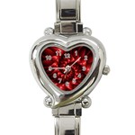 Red Glossy Fractal Spiral Heart Italian Charm Watch