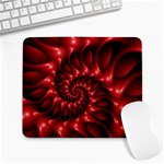 Red Glossy Fractal Spiral Large Mousepad