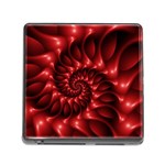 Red Glossy Fractal Spiral Memory Card Reader (Square)
