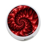 Red Glossy Fractal Spiral 4-Port USB Hub (One Side)