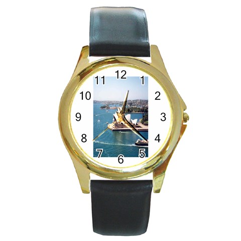 Australia Round Gold Metal Watch from ArtsNow.com Front