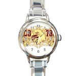 eagel Round Italian Charm Watch