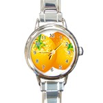 orange Round Italian Charm Watch