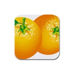 orange Rubber Square Coaster (4 pack)