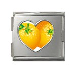 orange Mega Link Heart Italian Charm (18mm)