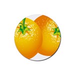 orange Rubber Round Coaster (4 pack)