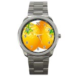 orange Sport Metal Watch
