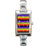 Rainbow Chevron Rectangle Italian Charm Watch