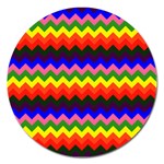 Rainbow Chevron Magnet 5  (Round)
