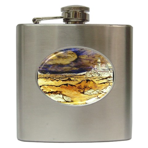 Brenton s Lighthouse Hip Flask (6 oz) from ArtsNow.com Front