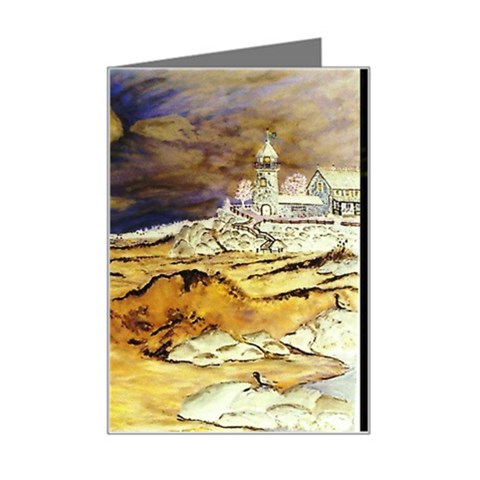 Brenton s Lighthouse Mini Greeting Card from ArtsNow.com Left