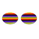 Rainbow Chevron Cufflinks (Oval)