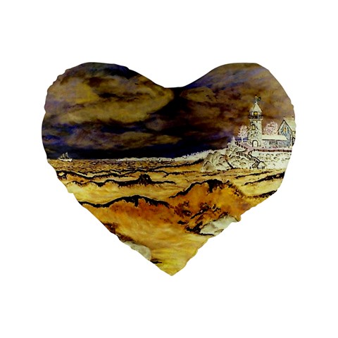 Brenton s Lighthouse Standard 16  Premium Heart Shape Cushion  from ArtsNow.com Front