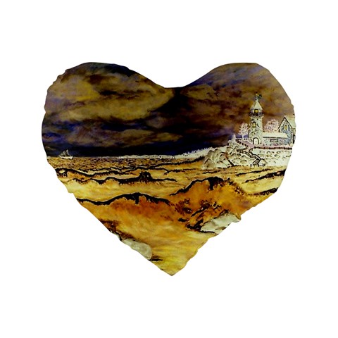 Brenton s Lighthouse Standard 16  Premium Flano Heart Shape Cushion  from ArtsNow.com Front