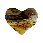 Brenton s Lighthouse Standard 16  Premium Flano Heart Shape Cushion 