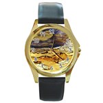 Brenton s Lighthouse Round Gold Metal Watch