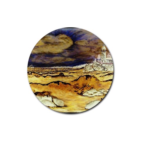 Brenton s Lighthouse Rubber Round Coaster (4 pack) from ArtsNow.com Front