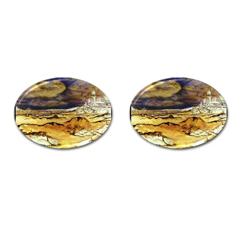 Brenton s Lighthouse Cufflinks (Oval) from ArtsNow.com Front(Pair)