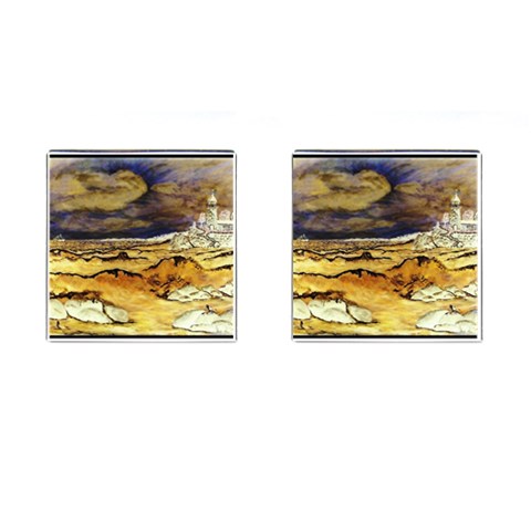 Brenton s Lighthouse Cufflinks (Square) from ArtsNow.com Front(Pair)