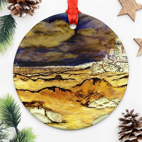 Brenton s Lighthouse Round Ornament (Two Sides) from ArtsNow.com Front