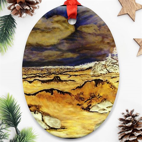 Brenton s Lighthouse Oval Ornament (Two Sides) from ArtsNow.com Front