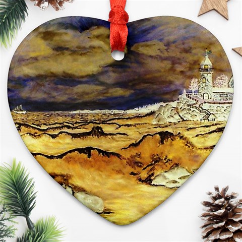 Brenton s Lighthouse Heart Ornament (Two Sides) from ArtsNow.com Back