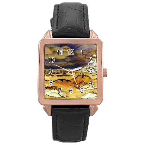 Brenton s Lighthouse Rose Gold Leather Watch  from ArtsNow.com Front