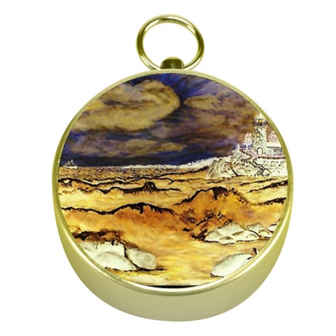 Brenton s Lighthouse Gold Compass from ArtsNow.com Front