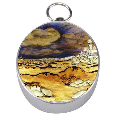 Brenton s Lighthouse Silver Compass from ArtsNow.com Front