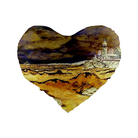 Brenton s Lighthouse Standard 16  Premium Flano Heart Shape Cushion  from ArtsNow.com Back
