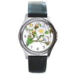 flower038 Round Metal Watch