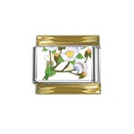 flower038 Gold Trim Italian Charm (9mm)