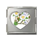 flower038 Mega Link Heart Italian Charm (18mm)