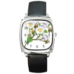 flower038 Square Metal Watch