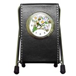 flower038 Pen Holder Desk Clock