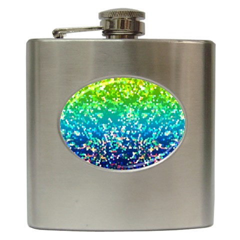 Glitter 4 Hip Flask (6 oz) from ArtsNow.com Front
