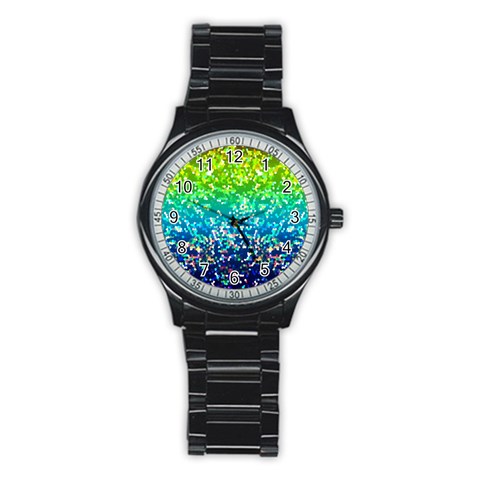Glitter 4 Stainless Steel Round Watches from ArtsNow.com Front