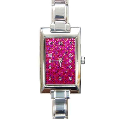 Polka Dot Sparkley Jewels 1 Rectangle Italian Charm Watches from ArtsNow.com Front