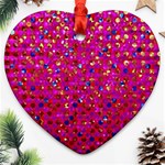 Polka Dot Sparkley Jewels 1 Ornament (Heart) 