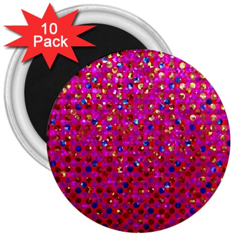 Polka Dot Sparkley Jewels 1 3  Magnets (10 pack)  from ArtsNow.com Front
