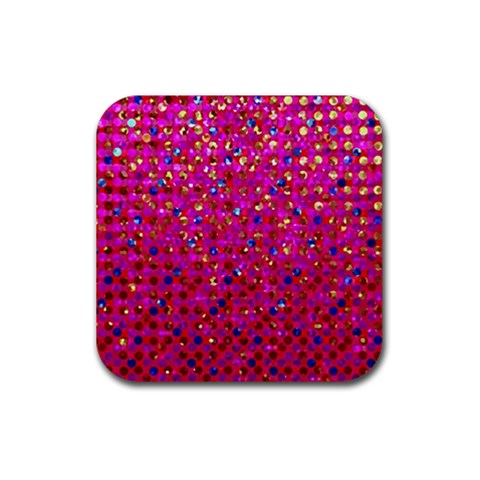 Polka Dot Sparkley Jewels 1 Rubber Coaster (Square)  from ArtsNow.com Front
