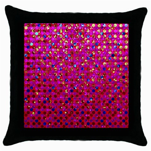 Polka Dot Sparkley Jewels 1 Throw Pillow Cases (Black) from ArtsNow.com Front